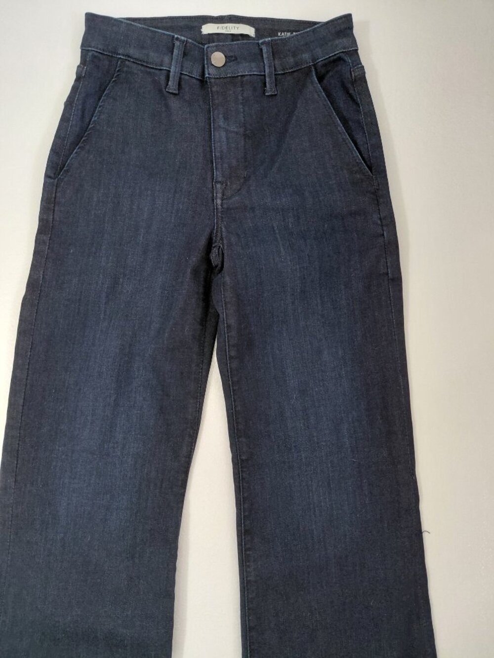 Fidelity Denim Katie Wide Leg Jeans – Dark Wash - Picture 3 of 8